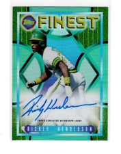 Rickey Henderson 2022 Topps Finest Flashbacks Auto Aqua Refractor #/20 HOF A's