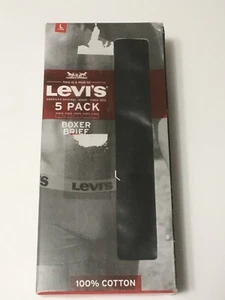 Levi's Mens 5 Pack Large Cotton Stretch Boxer Briefs - Black - Picture 1 of 3