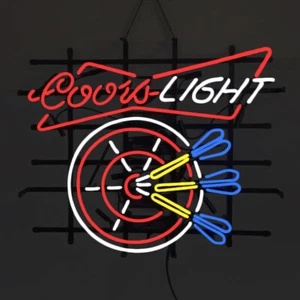 Letrero de neón Coors Light Dart 20"x16" lámpara bar pub pared decoración obras de arte regalo - Imagen 1 de 3