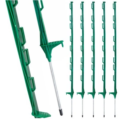 GREEN PLASTIC FENCING PINS POSTS STAKES 1m high for Temporary Event Fencing x 10 - Image 1 of 4