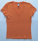 GAP Koszulka z krótkim rękawem z dekoltem w serek pomarańczowy rozmiar S czapka rękaw
