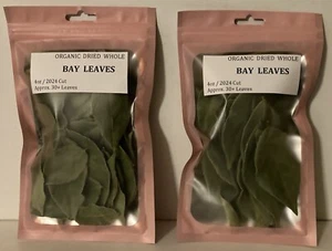 2-Pack Organic Bay Leaves 4 oz 2024 Cut 30+ Dried Laurel Leaves per Pack - Picture 1 of 8