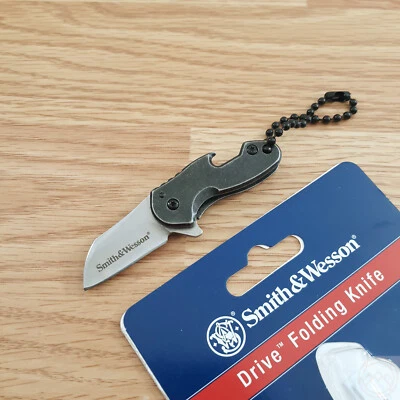 Smith & Wesson Drive Folding Knife 1.25" Stainless Blade Black Steel Handle - Image 1 of 4