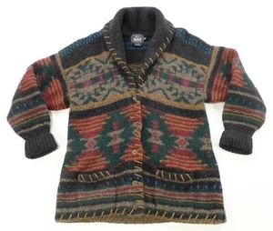 Rare VTG WOOLRICH Southwestern Aztec Shawl Collar Cardigan Sweater 90s Women's M - Picture 1 of 7