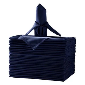 25pcs Polyester Cloth Napkins - 17 x 17 inch Navy Washable Dinner Napkins wit... - Picture 1 of 7