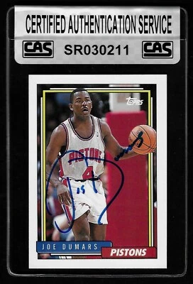1992-93 Topps #347 Joe Dumars Signed AUTO Detroit Pistons HOF CAS Authentic - Image 1 of 2