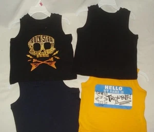Wonder Kids Tank Top Sleeveless Summer Top Toddler Black Blue Yellow Skull - Picture 1 of 20