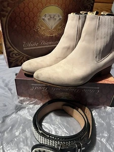 White Diamonds Boots And Belt Men’s - Picture 1 of 9