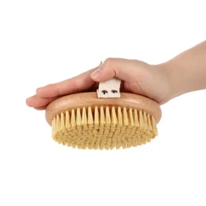 Spazzola corpo pelle secca 2 in 1 setole naturali rimozione pelle morta anticellulite - Foto 1 di 12