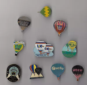 10 HOT AIR BALLOON pin insignias Elka Ebema fuente Weco compra en el mercado - Imagen 1 de 1