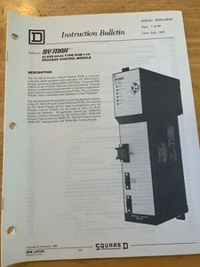Square D Instruction Bulletin, Sy/Max Class 8040 Type PCM-110, 30598-240-01 - Picture 1 of 4