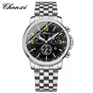 CHENXI Reloj Hombre Acero Reloj Pulsera Negocios Hombre Cuarzo Reloj Fecha Visualización Reloj - Imagen 1 de 19
