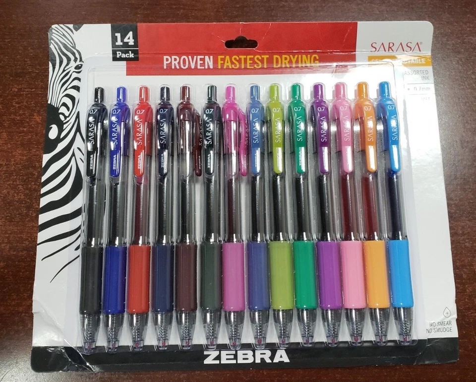 14ct Zebra Sarasa гель выдвижной ручка набор различных цветов чернила 0,7 мм средний наконечник - Изображение 1 из 1