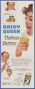 Vintage 1953 DAIRY QUEEN Eisbecher Kegel Ephemera 50er Jahre Druckanzeige - Bild 1 von 1