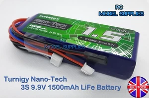 TURNIGY Nano Tech LiFe 1500mah 3S 9.9v Transmitter Battery Pack Futaba Taranis + - Picture 1 of 3