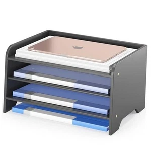 Desk File Organizer 4-Tier Desktop Paper Mail Organizer Document Holder for - Picture 1 of 7