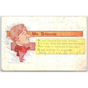 Postcard Mr Stuckup Character Humor 1907 - Picture 1 of 3