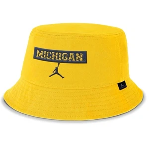 Michigan Wolverines Jordan Brand Men’s Apex Bucket Hat Size L Yellow New - Picture 1 of 2