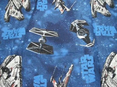 Tela de algodón Star Wars 10" x 45" vehículos azules 1/4 yarda espacio 100 % algodón Foto 1 de 4