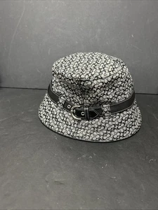 Sombrero de cubo Coach marrón firma logotipo C vintage ~ talla PEQUEÑA - Imagen 1 de 5