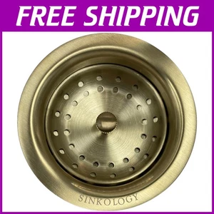 Satin Gold Basket Strainer Drain for Kitchen Sinks - 3.5" - Picture 1 of 9