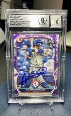  Alejandro Osuna 1st Bowman Auto Purple Pattern /199 Texas Rangers RC  #BP-131 - Image 1 of 2