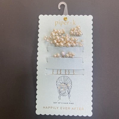 NWT Piper K Bobby Pins Faux Pearl Bride Hair Pin Wedding Accessories Prom Pretty - Image 1 of 4