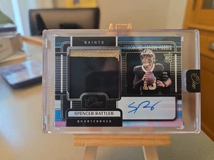 Spencer Rattler 2024 Panini One Franchise Future Fabric RPA 78/99 (RC) Saints - Bild 1 von 4