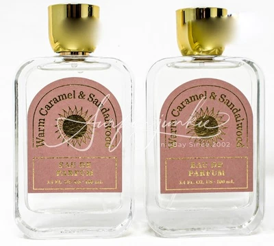 Cálido Caramelo y Sándalo Perfume Eau De Parfum 3.4 OZ Juego de 2 piezas Fragancia Tru Foto 1 de 2