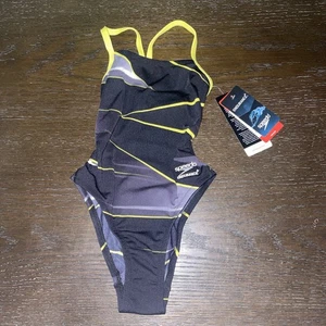 Neu mit Etikett Speedo Damen Standard Badeanzug Einteiler Endurance schwarz unendlich gelb 20 - Bild 1 von 5