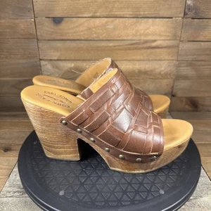 Kork Ease Charissa Womens Sz 9 Boho Platform Brown Leather Woven Sandals - Picture 1 of 8