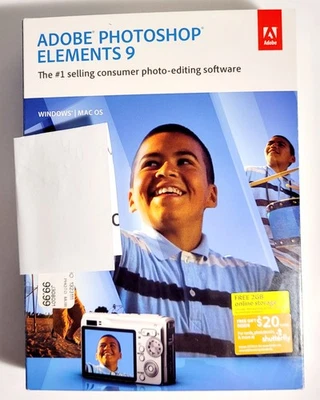 2010 ADOBE PHOTOSHOP ELEMENTS 9 (Win/Mac) -  Open box DVD w/ License Key - Image 1 of 4