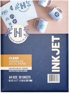Hayes Paper Co. Naklejki przesuwne na mokro Przezroczysta drukarka atramentowa - Zdjęcie 1 z 6