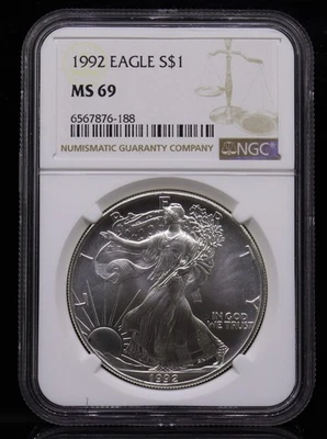 1992 American Eagle NGC MS69 - Image 1 of 4