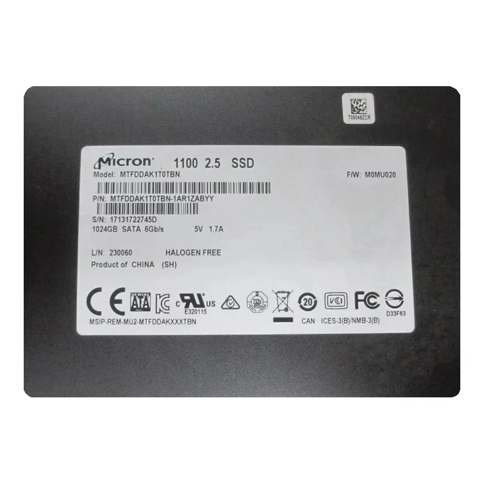 Micron 1100 1TB SSD 2.5" SATA 6Gb/s Solid State Drive MTFDDAK1T0TBN-1AR1ZABYY - Image 1 of 1