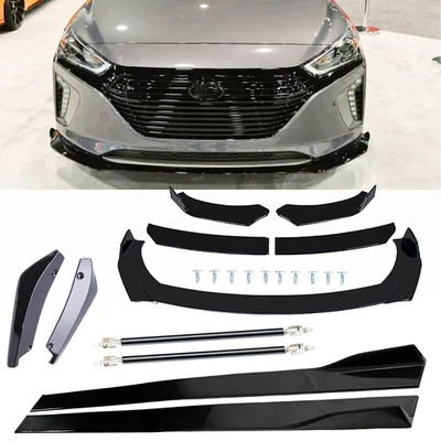 For Hyundai Ioniq 5 Front Bumper Spoiler Splitter Glossy Black Side Skirt Body - Image 1 of 4