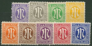 Bizone 1945 AM-POST: Amerikanischer Druck 1/9 z, Papier z postfrisch - Bild 1 von 1