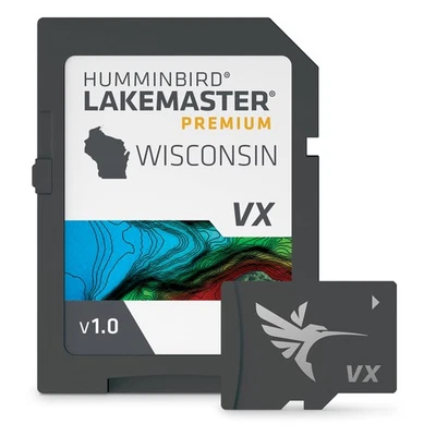 Humminbird Lakemaster Premium Wisconsin Map Sd Card For Fish Finders 2D Relief - Image 1 of 3