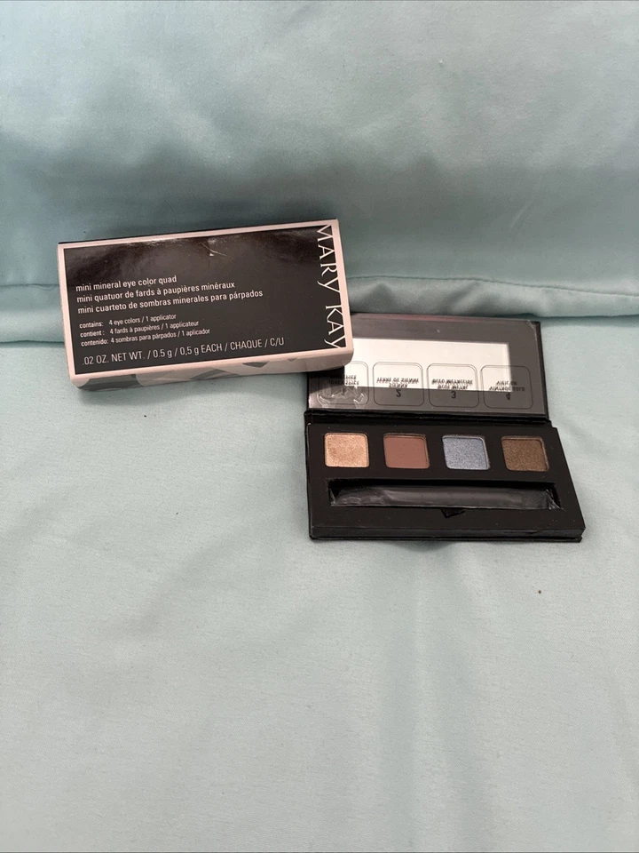 Mary Kay Mini Mineral Eye Color Quad Honey Spice Sienna Blue Metal Vintage Gold - Image 1 of 1