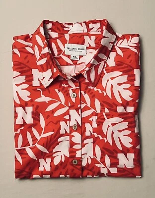Nebraska Cornhuskers Tellum & Chop Hawaiian Shirt Blouse Women’s Sz XL - Image 1 of 4
