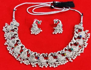 Tocado vintage con collar danza del vientre hippie joyería moda tribal Kuchi - Imagen 1 de 7