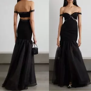 NEU Staud Emmaline schulterfreies Cut-Out Kleid in schwarz, Gr. XS NEU - Bild 1 von 9