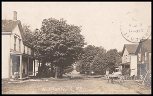 North Pharsalia, Nueva York, The Main St, Chenango Cty, foto postal real RPPC - Imagen 1 de 4