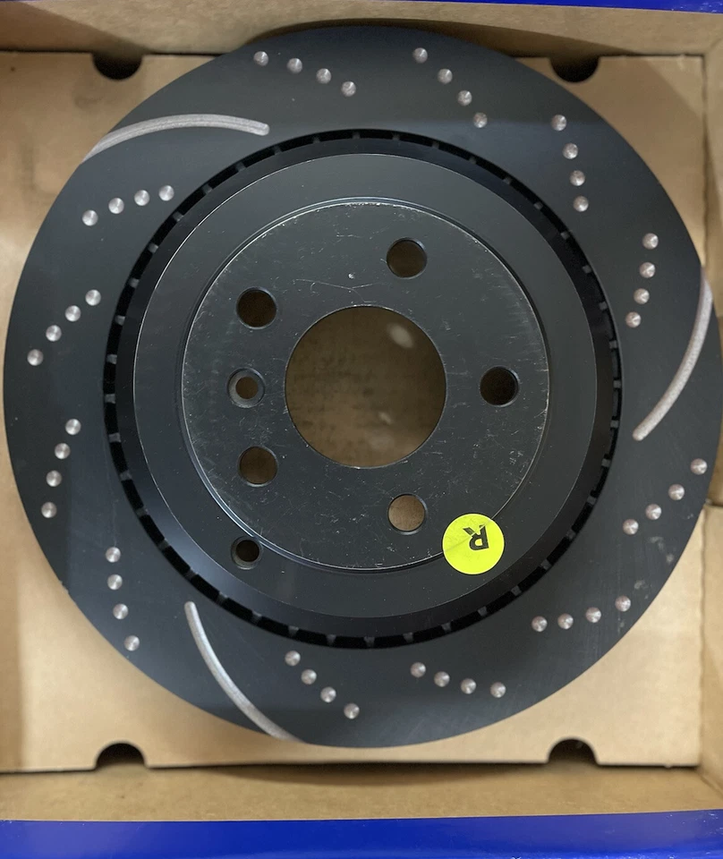 Black Disc Brake Rotor-EBC Series Sport Slotted Rear EBC Brake GD7400 Mercedes - Image 1 of 4