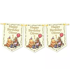 Winnie The Pooh Personalised Birthday Bunting,Birthday Banner,Any Age - Picture 1 of 4