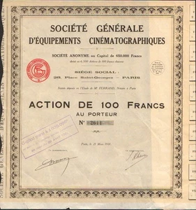 Société Générale d'Equipements CINÉMATOGRAPHIQUES (P) - Picture 1 of 1