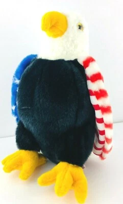 Peluche Ty Beanie Buddies SOAR The Bald Eagle - Bandera Americana - MWNT - 2002 Foto 1 de 4
