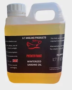 AT Angling. Pure Winterized Sardine Oil. Pike, Zander, Catfish, Carp. 1 Litre. - Picture 1 of 7