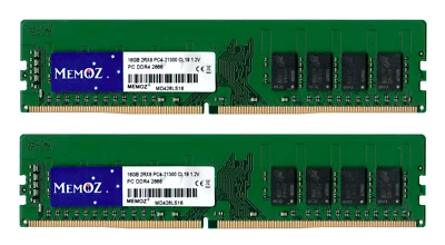 32GB 2x 16GB 2666 Mhz DDR4 Desktop RAM PC Memory PC4 21300 UDIMM Memoz 5 YrsWnty