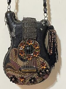 Mary Frances Crossbody Shoulder Bag Guitar Beaded Hall Of Fame Vintage